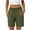 Army Green, variant on Stretchy Shorts for Women Plus Size Button Elastic Waist Long Shorts Chino Shorts with Pockets Casual Bottoms