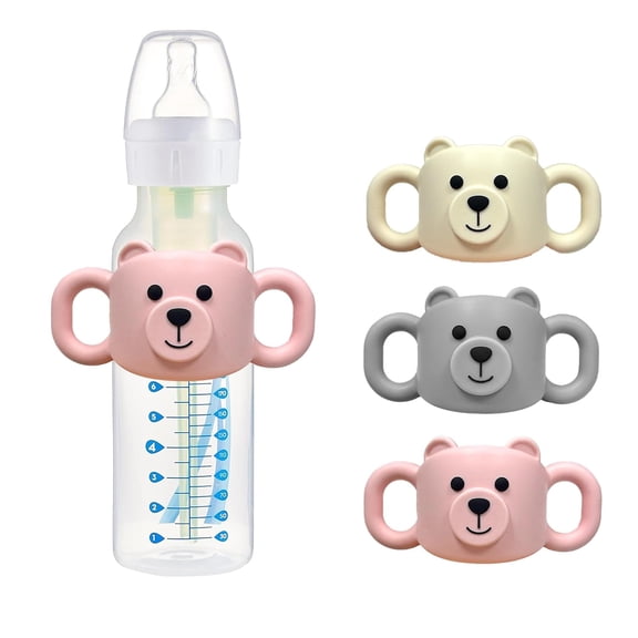 BPPEG 3-Pack Silicone Baby Bottle Handles Compatible Dr, Brown'S 4/8Oz Narrow Easy Grip Elephant Holder Bpa-Free