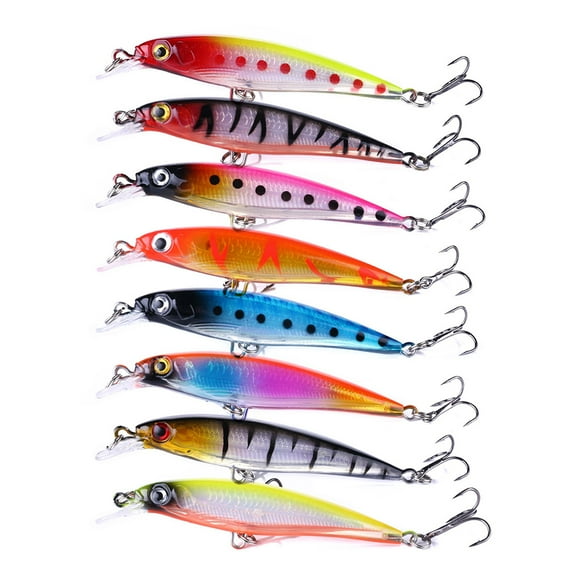 HENGJIA Minnow Bass Fishing Lures - Jerkbait Lure Set Hard Baits Crankbait for Catfish Trout Walleye Fishing Bait 8Pcs