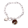 thumbnail image 1 of Hot chocolate postres Copa Francia Pulsera de cadena de corazón joyería encanto moda, 1 of 3
