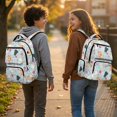thumbnail image 3 of Aplkyhs Backpack for Students 12-18 Durable 17 Inch School Bookbag for Middle High School Teens Outdoor Cute Cat Flower, 3 of 7