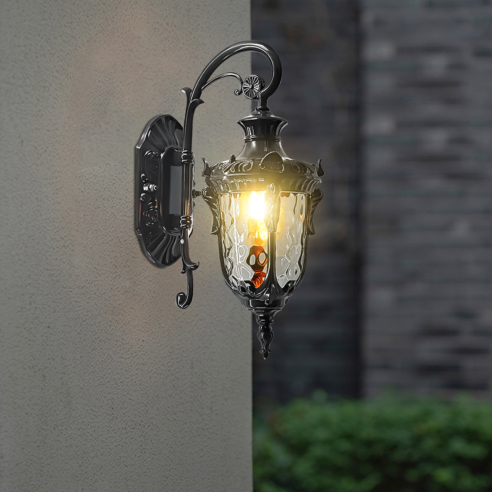 Retro Exterior Wall Light Sconce Outdoor Patio Porch Lamp Lantern Fixture Black for Front Door,Hallways