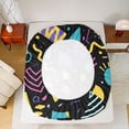 thumbnail image 5 of Feelyou Cycle Memphis Teens Queen Sheet Sets, Abstract Lines Bed Set, 4 Pieces, 5 of 7