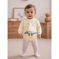 thumbnail image 5 of RUINIXCW Newborn Baby Girl Boy Silly Goose Outfit Knit Sweater Romper Infant Baby Girl Fall Winter Warm Sweaters Clothes Long Sleeve Letter Embroidery Bodysuit, 5 of 8