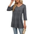 thumbnail image 5 of Wiholl 3/4 Length Sleeve Womens Tops Dressy Casual Plus Size Tunics to Wear with Leggings, 5 of 9