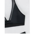 thumbnail image 6 of UTSJKR Women Two Piece Swimming Suits Mesh High Waisted Bikini Set Sexy V Neck Tummy Control Swimsuit Bathing Suit Black S, 6 of 9