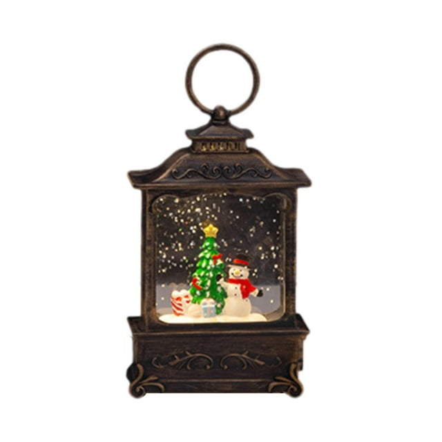 Decoración navideña de mesa, decoración luminosa navideña, accesorios para fotos, centros de mesa de comedor navideños para dormitorio interior , Linterna de Linterna de Viento Bronce Macarena Centros de mesa