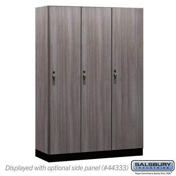 Salsbury Industries 18-41368SW 18 in. Wide Premier Wood Locker - Single Tier - 3 Wide - 6 ft. High - 18 in. Deep - Skyline Walnut - Hasp
