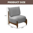 thumbnail image 3 of LUMAMIN Solid Wood Accent Chair, Upholstered Teddy Fleece Fabric Armless Reading Chairs for Living Room, Bedroom, Reading Corner, Modern Simple Design,Gray, 3 of 7