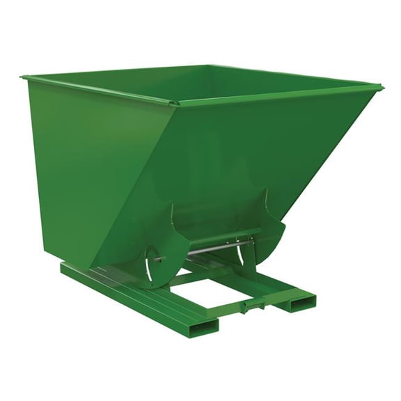 Vestil D-200-MD-NB-GRN-T 69 x 57 x 52 in. Steel Medium Duty No Bump & Dump Hopper - 2 cu. Yard - 4000 lbs Capacity - Tractor Green