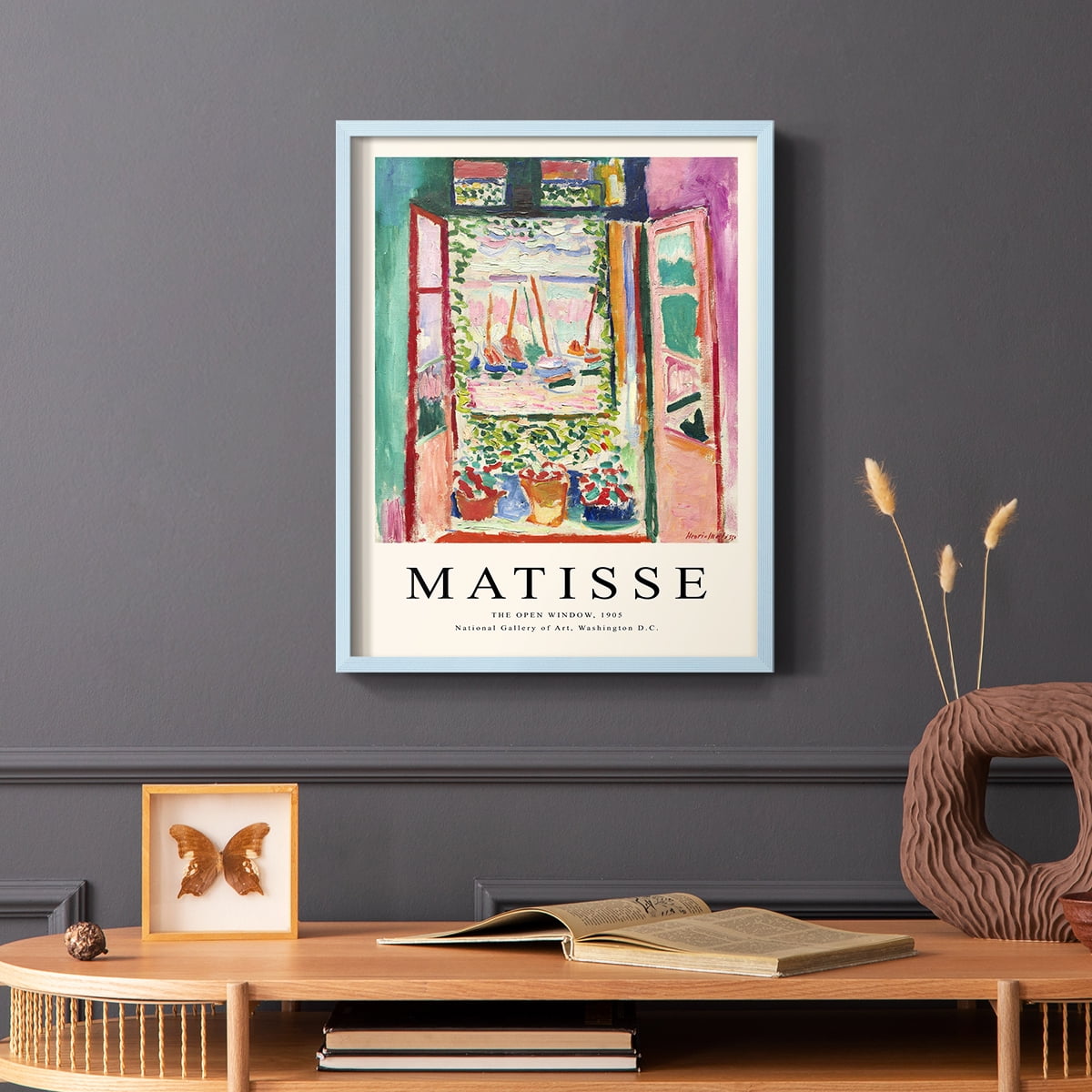 Matisse CXCVII Framed Print in Blue Solid Wood 11 x 14 Framed Print