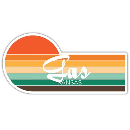 Gas Kansas 4 x 2.25 Inch Sticker Retro Vintage Sunset City 70s Aesthetic Design