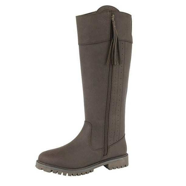 leather country boots wide fit