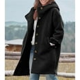 thumbnail image 5 of Women's Winter Single Breasted Mid-Length Coat with Hood Casual Trench Coat Jacket with Pockets, 5 of 6