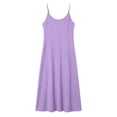thumbnail image 2 of ClodeEU Women's Spaghetti Strap Sleeveless Midi Dress,Casual A-Line Slip Dress Purple,Women's Plus L, 2 of 8