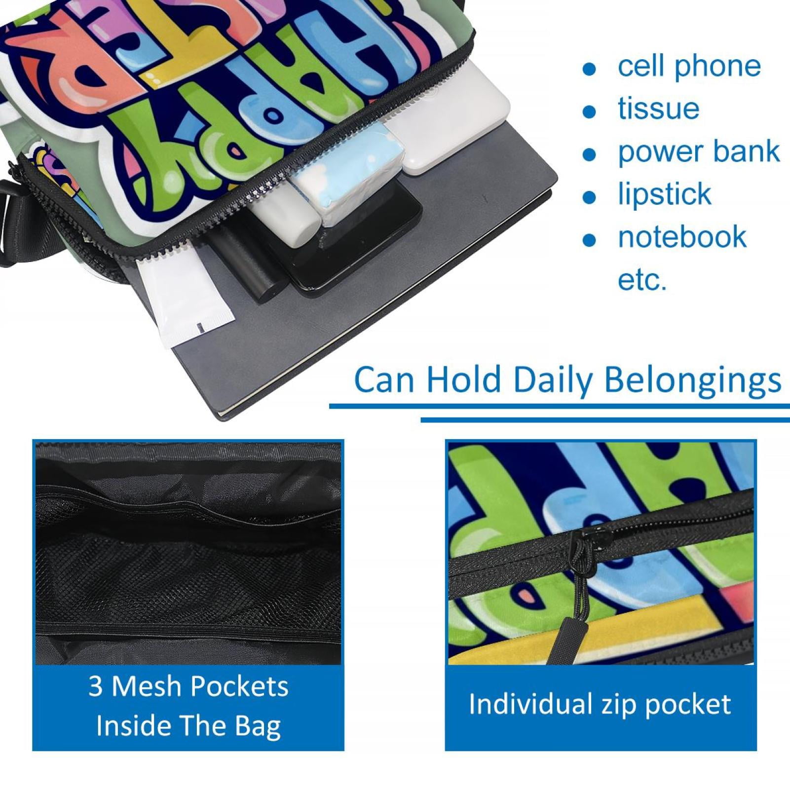 Easter Lightweight, Adjustable Fanny Packs with Extension Strap - Unisex Sling Bag Money Belt