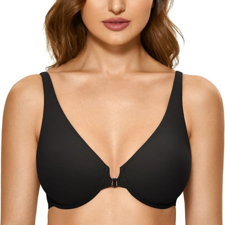 

DELIMIRA Women s Front Closure Seamless Full Coverage Underwire Unlined Bra
