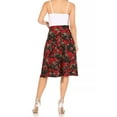 thumbnail image 3 of Women's Casual Floral Printed A Line Ribbon Belted Knee Length Midi Skirt, 3 of 6