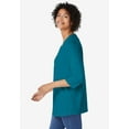 thumbnail image 3 of Woman Within Plus Size Perfect Three-Quarter Sleeve V-Neck Tunic, 3 of 6