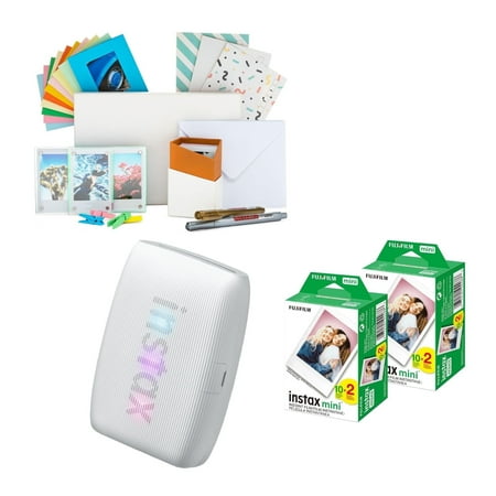 Fujifilm Instax Mini Link 3 Compact Smartphone Printer with Instax AiR Studio App (Clay White) Bundle with Focus Camera Polaroid Film Kit and Fujifilm Instax Mini Twin Film Pack (2-Pack) (4 Items) Fujifilm Instax Mini Link 3 Compact Smartphone Printer with Instax AiR Studio App (Clay White) Bundle with Focus Camera Polaroid Film Kit and Fujifilm Instax Mini Twin Film Pack (2-Pack) (4 Items)