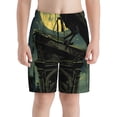 thumbnail image 2 of Cauagu MoonNight Sky Crow Print Swim Trunks for Men,Youth Boys Swim Shorts Compression Liner Beach Shorts Boys' Swimming Shorts 7-20 Years Bathing Suit-Small, 2 of 7