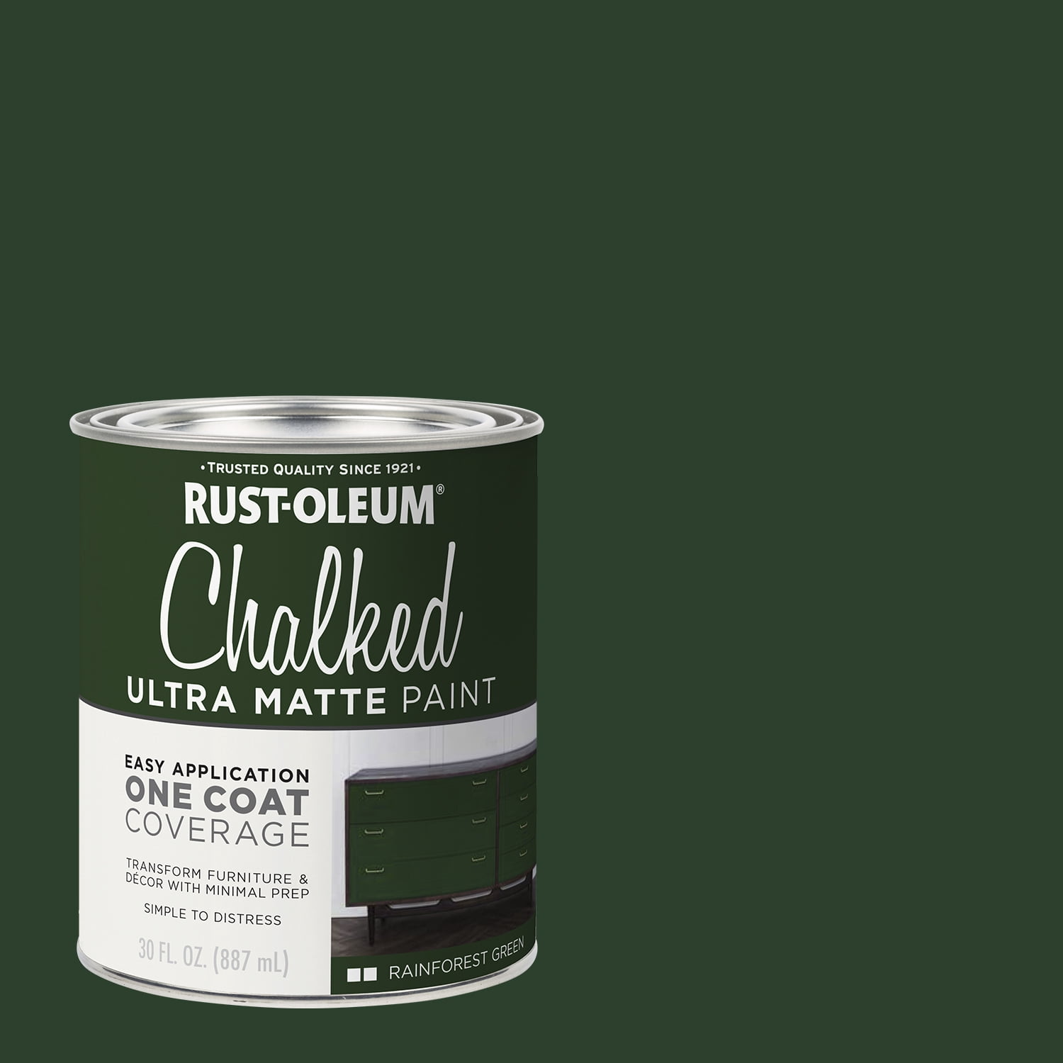 Rust-Oleum 391445 Chalked Ultra Matte Interior Paint Rainforest 30 oz