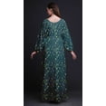 thumbnail image 3 of Bimba Moss Georgette Ranunculus & Sweetpea Leaves Print Womenâ€™s Long Elastic Waist Casual Summer MaxiÂ&nbsp;Dress-XSmall, 3 of 5