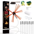 thumbnail image 1 of Morinoli 26 Feet Chimney Sweep Kit with Chrome Button Locking System, 8 Flexible Rods, Brush and Cleaning Tools, 1 of 7
