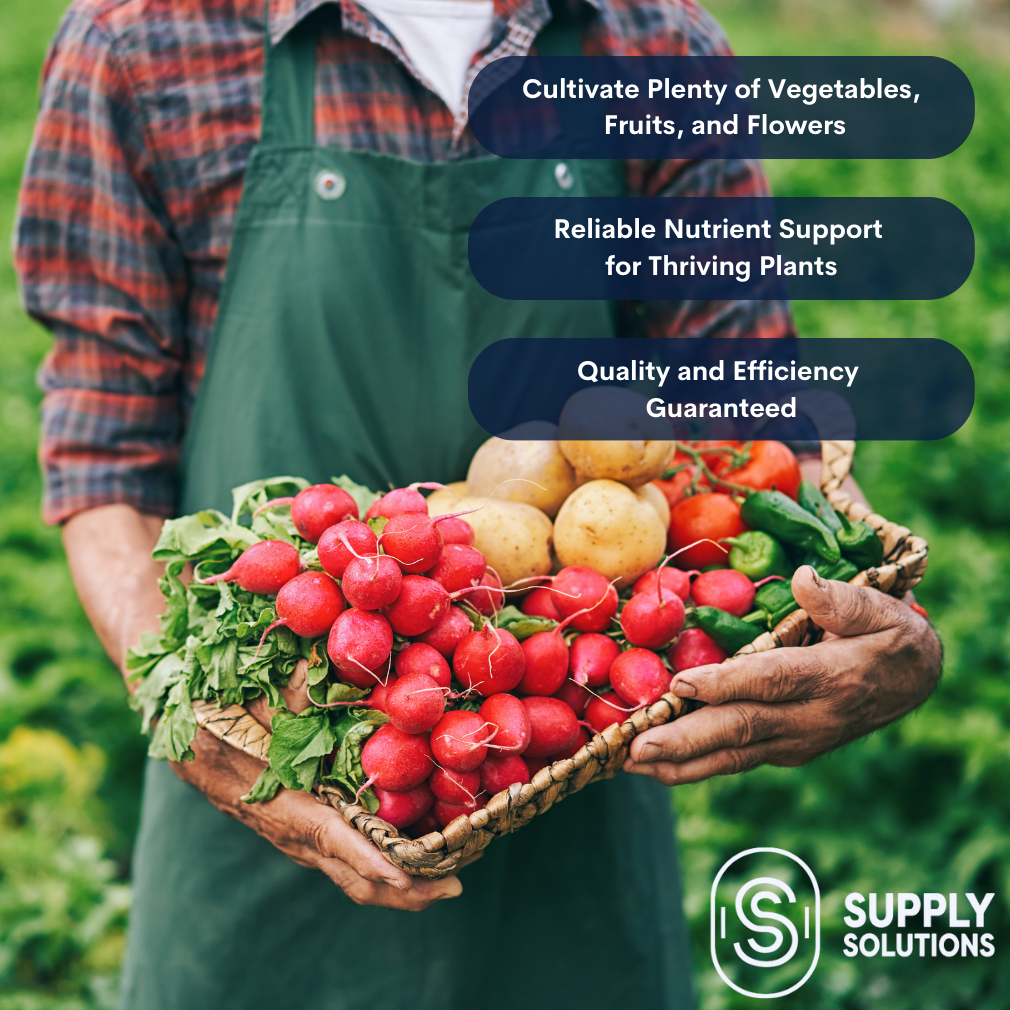 Supply Solutions Calcium Nitrate 15.5-0-0 + 19% Ca | Fast-Acting Water Soluble Fertilizer Prevents Blossom End Rot - Boosts Growth & Yield for Vegetables, Fruit, Gardens & Hydroponics (10 Pounds)