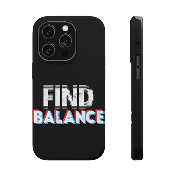 DistinctInk Tough Case for Apple iPhone 15 PRO (6.1" Screen), Compatible with MagSafe Charging - Find Balance