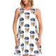 thumbnail image 1 of Easygdp Coffee To Go Pattern para Vestido Transpirable de Mujer, Vestido Suelto de Manga Corta con Pliegues y Bolsillos para el Verano, 1 of 7