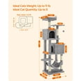 thumbnail image 7 of 61"H Cat Tree Cat Tower for Indoor Cats, Plush Multi-Level Cat Condo with Scratching Posts, Perches, Caves, Hammock, Light Gray, 7 of 7