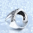 thumbnail image 3 of Anillo de armadura tallado de acero inoxidable con joyería vintage personalizada, anillo de moda para hombres, 3 of 5
