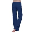 thumbnail image 5 of 2026 Wide Leg Cargo Pants Women High Waisted Bootcut Yoga Pants with Pockets Casual Plus Size Strethcy Flare Leggings Dark Blue XS, 5 of 5