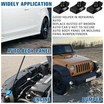 MIPCASE 20Pcs U Shaped Nut Clip Fasteners Metal Hardware for Automotive Body Panel and Bumper Black