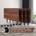 thumbnail image 5 of Folding Conference Table Modern Large Mobile Meeting Table Rolling Conference Room Tables with Wheels Seminar Tables for Office Training Classroom (4, Walnut, 63" D X 19.7" W X 29.5" H), 5 of 7