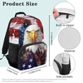thumbnail image 7 of Pzuqiu American Flag Bald Eagle Kids Backpack for Girls Boys Ages 6-14 17 Inch Large Capacity Elementary Middle School Backpack Schoolbag Lightweight for Back to School Travel Use, 7 of 7