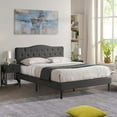 thumbnail image 2 of VECELO 3-Piece Bedroom Sets Upholstered Bed Frame and 2 Nightstand, 2 of 10