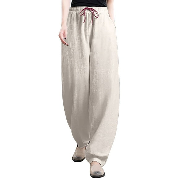 Uqiangy Travel Pants Women Petite Cozy Sweatpants Women Women'S Wide Leg Sweatpants Elastic Waist Pants For Women Baggy Sweatpants Women'S Lounge Sweatpants Wide Leg Athletic Pants For Women Beige L