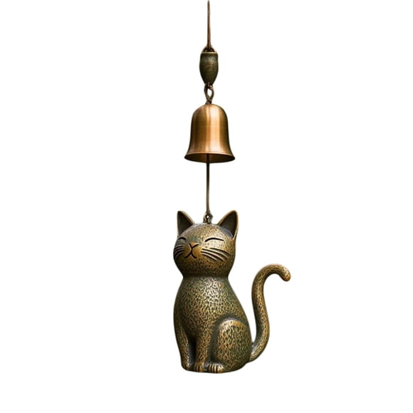 WIFKLSIIPG Cat Wind Chime with 5 Adorable Designs Hand Painted Metal for Indoor Outdoor Garden Patio and Home