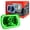 Green, variant on ORACLE Lighting Sealed Beam 7x6 H6054 Headlight with Pre-Installed SMD Halo
