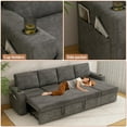 thumbnail image 6 of Akaber Sofa Bed 103" L-Shaped Sectional Sleeper Sofa with Storage Chaise, Pull Out Couch - Cup Holders, Side Pockets for Living Room, 6 of 9