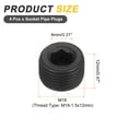 thumbnail image 2 of 4Pcs Socket Pipe Plugs, M18-1.5x12mm Carbon Steel Hex Thread Pipe Caps, Black, 2 of 6