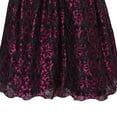 thumbnail image 7 of Little Girls Fuchsia Black Flower Bow Adorned Party Dress 6, 7 of 7