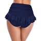thumbnail image 2 of Falda de natación para Mujer Cintura Alta de Cintura incorporada Shirred Ruffle Falda de natación Azul CH Azul CH Xishao ropa, 2 of 2
