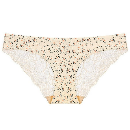 

Sehao High Rise Underwear Women Women s Breathable Sexy Underwear Lace Ice Silk Low Waist Briefs lace Lace Thong Plus Size Panties