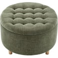 thumbnail image 4 of Wovenbyrd Classic Button Tufted Storage Ottoman Footstool with Lift Off Lid, Boucle Performance Fabric, 4 of 17