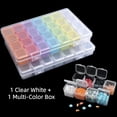 thumbnail image 2 of JOYSTRY 28 Grids Diamond Painting Bead Storage Container, Perler Beads Organizer for Nail Rhinestones, Craft Supplies & Small Accessories, 2 Pack with 200 Labels, Clear White and Clear Multicolor, 2 of 5