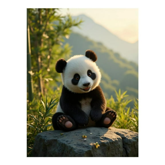Diamond Art Kits for Adults - Panda Cute Sitting Forest 5d Diamond Painting for Adults, Diamond Art for Adults Beginners, Frameless Diamond Painting Kits for Adults for Home Wall Decor