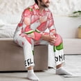 thumbnail image 7 of Xecao Watercolor Tropical Gnomes Print Pajamas Set Mens Pajamas Long Sleeve Loungewear Two-Piece Sleepwear Button-Down Pjs Set,2PJS-X-Large, 7 of 7